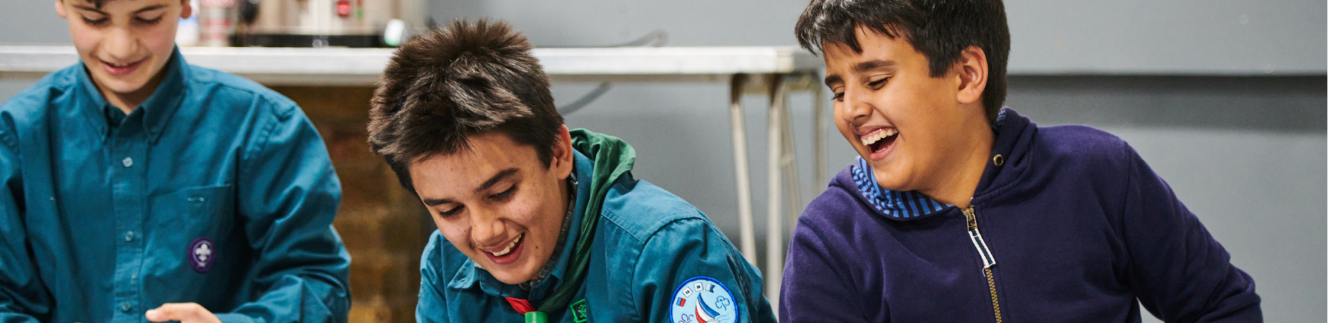 Scouts laughing